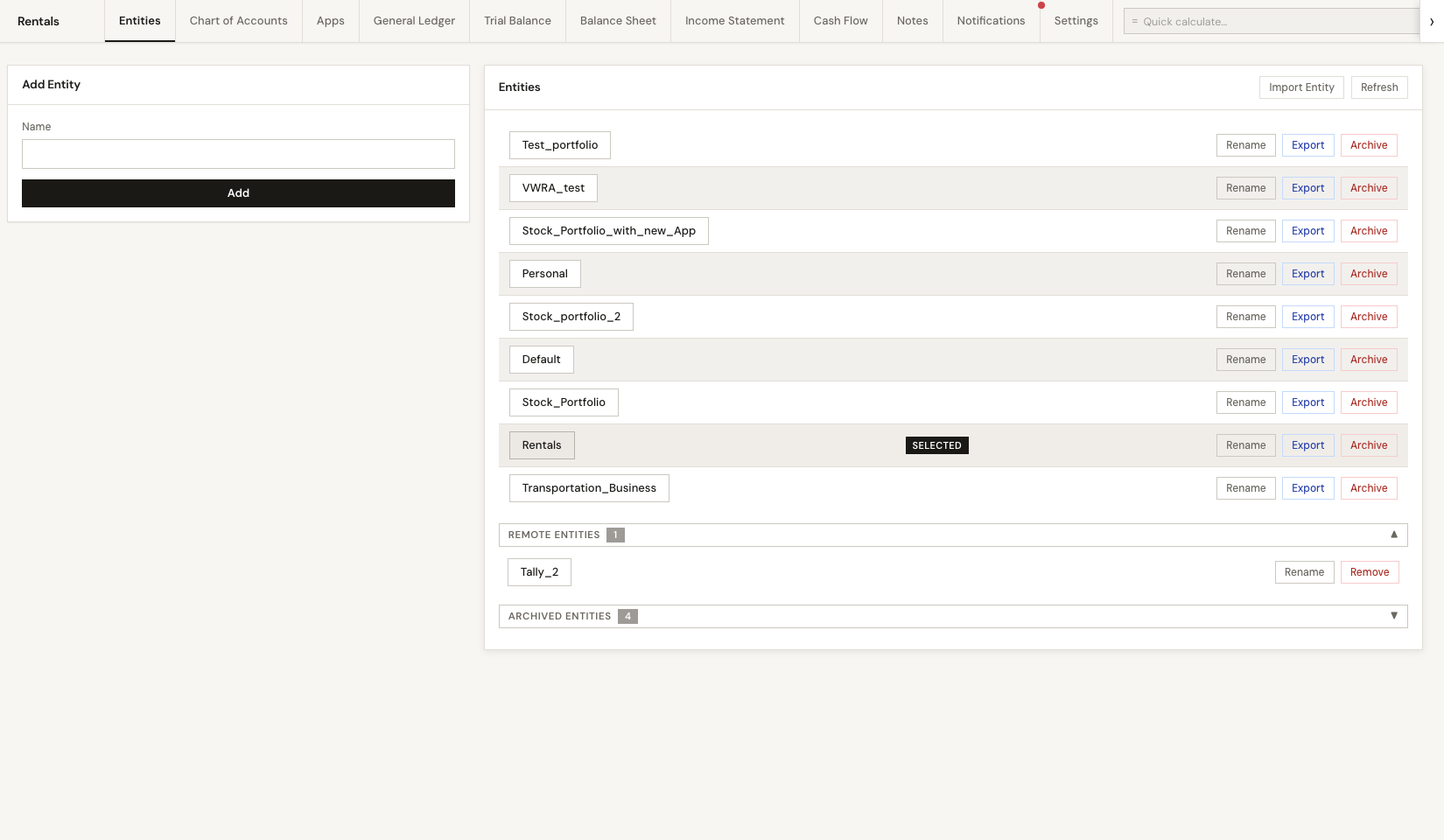 Entity switcher placeholder